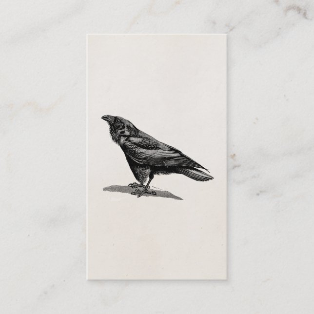 Tarjeta De Visita Ilustracion del pájaro del mirlo de cuervo del (Anverso)