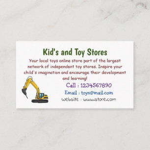 Tarjeta De Visita Ilustracion del personalizado de la excavadora de 