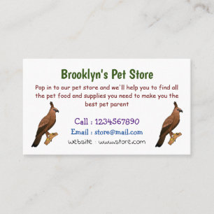 Tarjeta De Visita Ilustracion del personalizado de las aves de Javan