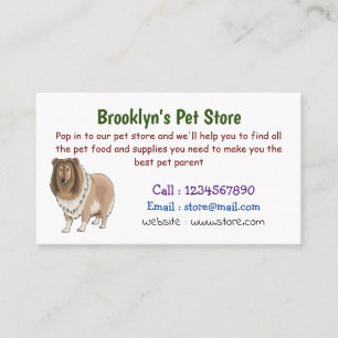 Tarjeta De Visita Ilustracion del personalizado del perro del collie