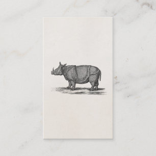 Tarjeta De Visita Ilustracion del rinoceronte de los 1800s del
