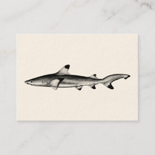 Tarjeta De Visita Ilustracion del tiburón del filón del vintage -
