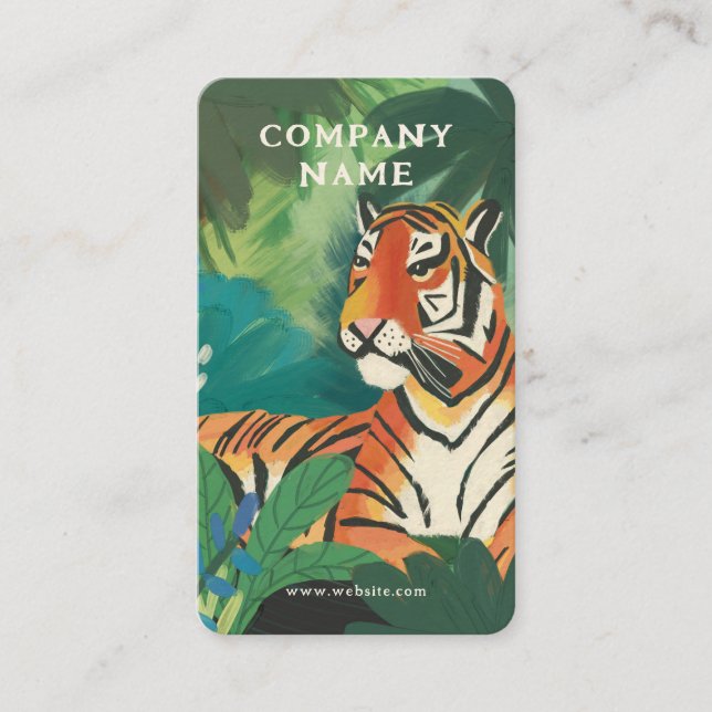 Tarjeta De Visita Ilustracion del tigre de la jungla (Anverso)