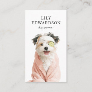 Tarjeta De Visita Ilustración Divertida de Perro Adorable Peluquería