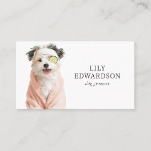 Tarjeta De Visita Ilustración Divertida y Bonita Peluquera de Mascot