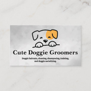 Tarjeta De Visita Ilustracion Doggie Groomers