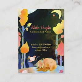 Tarjeta De Visita Ilustracion Dreaming Woodland Fox