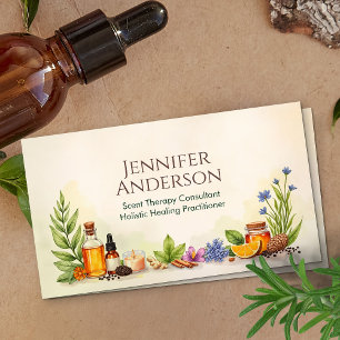 Tarjeta De Visita Ilustración en acuarela de profesional en aromater