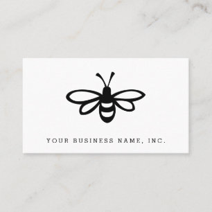 Tarjeta De Visita Ilustracion estilizado negro de la abeja