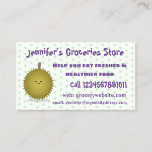 Tarjeta De Visita Ilustracion feliz personalizado duriano