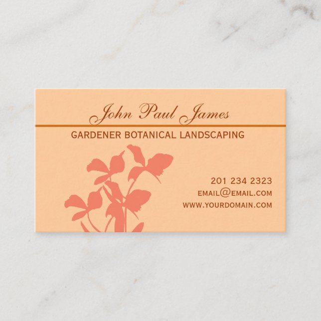 Tarjeta De Visita Ilustracion floral de la orquídea   botánica (Anverso)