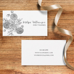 Tarjeta De Visita Ilustración floral minimalista