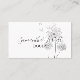 Tarjeta De Visita Ilustracion Floral Nacimiento Doula O Partera
