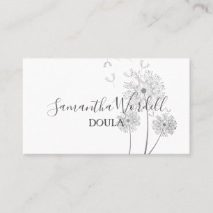 Tarjeta De Visita Ilustracion Floral Nacimiento Doula O Partera