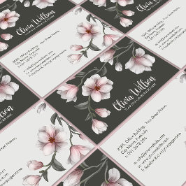Tarjeta De Visita Ilustracion Flores de Magnolia