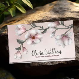 Tarjeta De Visita Ilustracion Flores de Magnolia