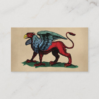 Tarjeta De Visita Ilustracion Griffin Vintage