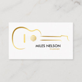 Tarjeta De Visita Ilustración moderna del logotipo de la guitarra de