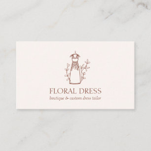 Tarjeta De Visita Ilustración Original de Moda Terracota Rosa