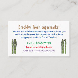 Tarjeta De Visita Ilustracion personalizado Asparagus