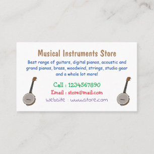 Tarjeta De Visita Ilustracion personalizado Banjo