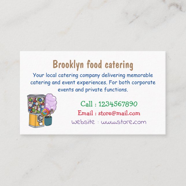 Tarjeta De Visita Ilustracion personalizado Candy (Anverso)