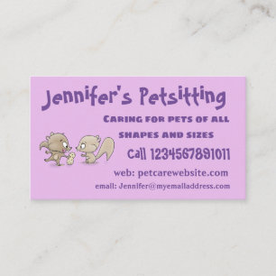 Tarjeta De Visita Ilustracion personalizado de ardillas graciosas