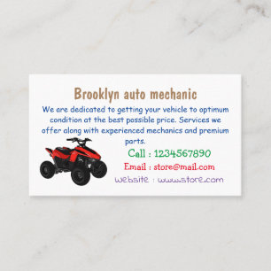 Tarjeta De Visita Ilustracion personalizado de atv de cuatro bicicle