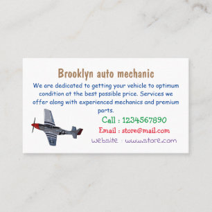 Tarjeta De Visita Ilustracion personalizado de bombarderos