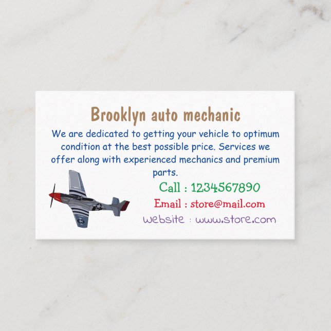 Tarjeta De Visita Ilustracion personalizado de bombarderos (Anverso)