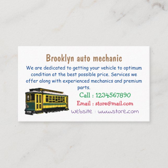 Tarjeta De Visita Ilustracion personalizado de carrito de Mata (Anverso)