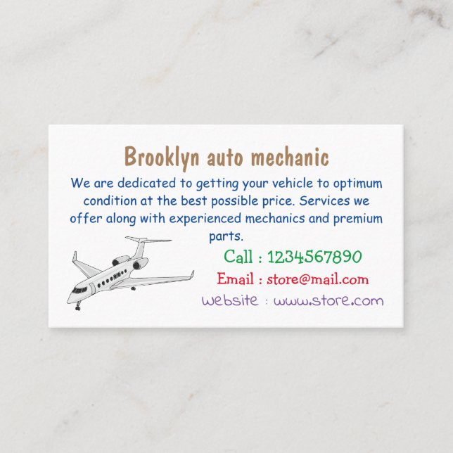 Tarjeta De Visita Ilustracion personalizado de chorro privado (Anverso)