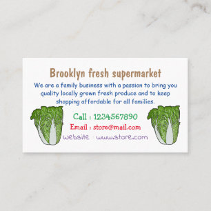 Tarjeta De Visita Ilustracion personalizado de col chino