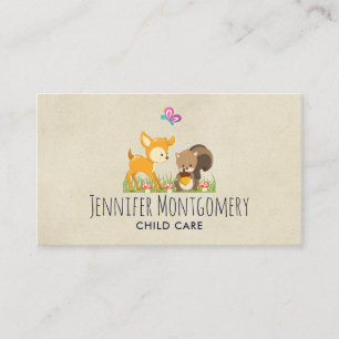 Tarjeta De Visita Ilustracion Personalizado de criaturas de bosques 