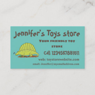 Tarjeta De Visita Ilustracion personalizado de dimetrodon verde lind