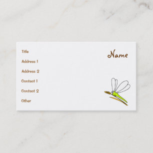 Tarjeta De Visita Ilustracion Personalizado de la libélula