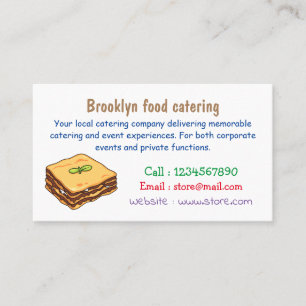 Tarjeta De Visita Ilustracion personalizado de Lasagna