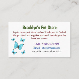 Tarjeta De Visita Ilustracion personalizado de mariposas morfo