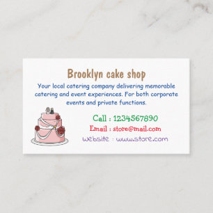 Tarjeta De Visita ilustracion personalizado de pastel boda