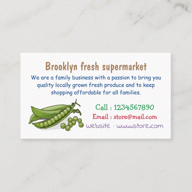 Tarjeta De Visita Ilustracion personalizado de Pea (Anverso)