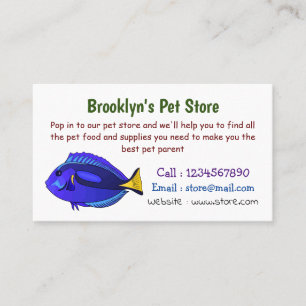Tarjeta De Visita Ilustracion personalizado de pescado tang azul