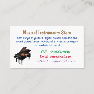 Tarjeta De Visita Ilustracion personalizado de piano