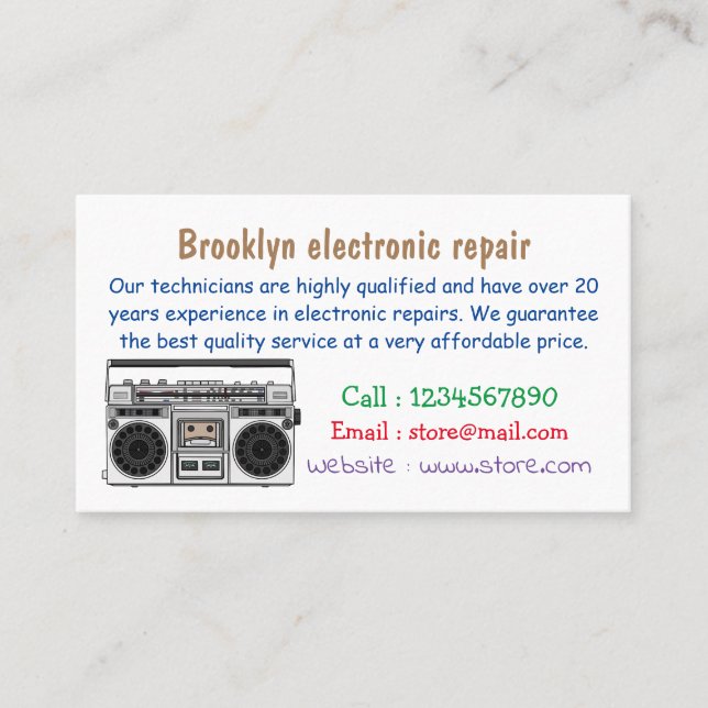 Tarjeta De Visita Ilustracion personalizado de radio (Anverso)