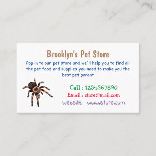 Tarjeta De Visita Ilustracion personalizado de Tarantula