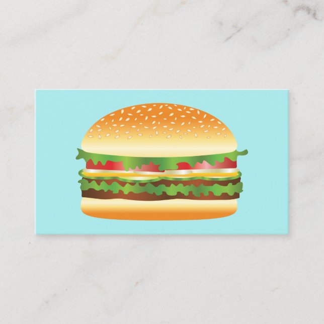 Tarjeta De Visita Ilustracion Personalizado Hamburger (Anverso)
