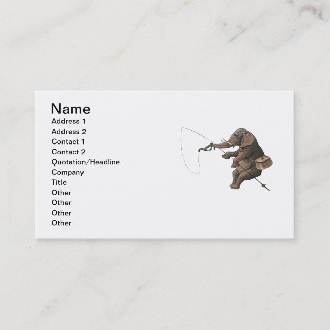 Tarjeta De Visita Ilustracion pesquero de Elephant (Anverso)