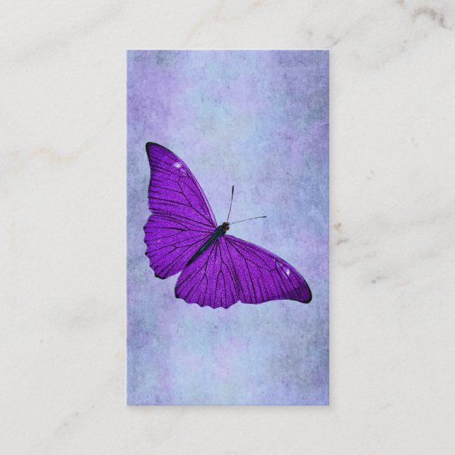 Tarjeta De Visita Ilustracion púrpura oscuro de la mariposa de los (Anverso)