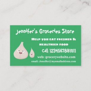 Tarjeta De Visita Ilustracion vegetal de personalizado de ajo dulce
