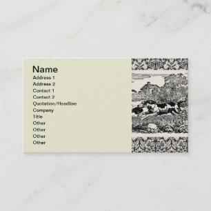 Tarjeta De Visita Ilustración victoriana de arte de mascota antigua 