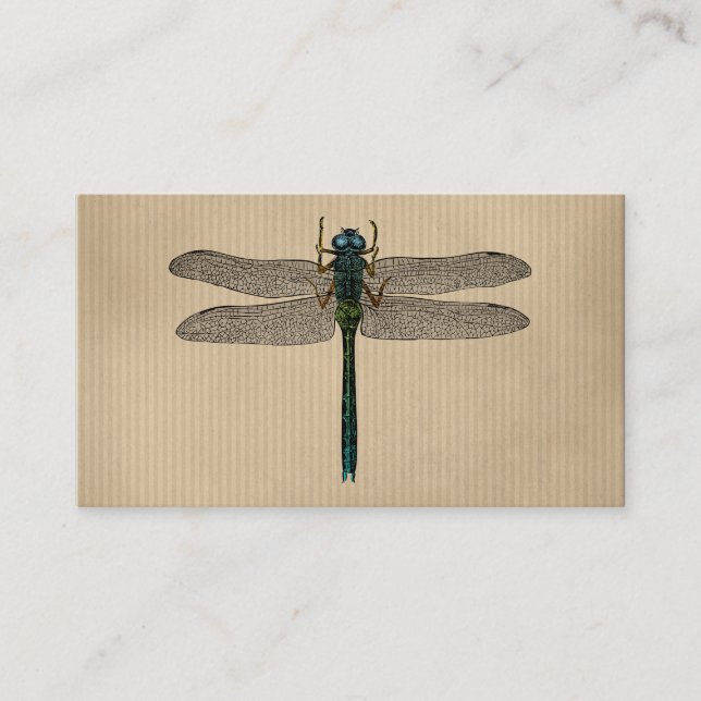 Tarjeta De Visita Ilustracion Vintage Dragonfly (Anverso)